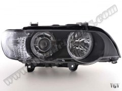 Komple Far X5:E53 Sağ; (Kristal Siyah) Beyaz Sinyal; Xenon 2000-03