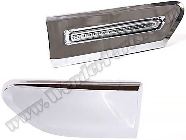[34881]    Çamurluk Sinyali F01 Sol; (Beyaz) Krom Çerçeveli 2008-12